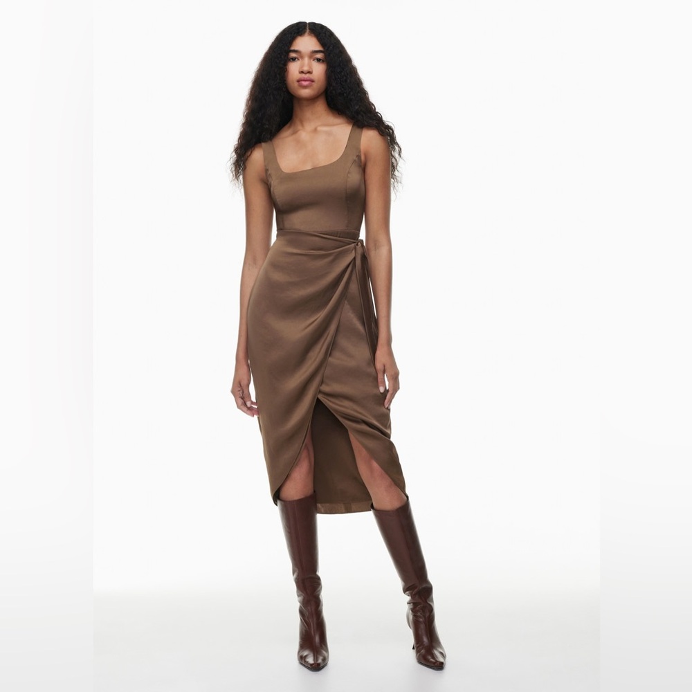 Aritzia Brown wrap dress